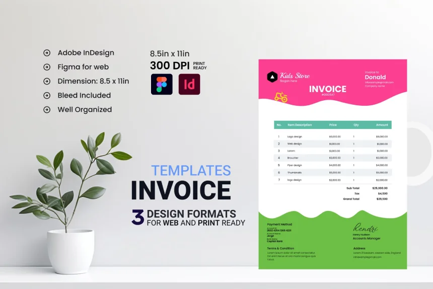 Invoice Template Design - Kids Store