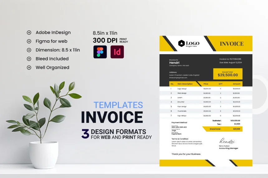 Invoice Template Design - Web Design